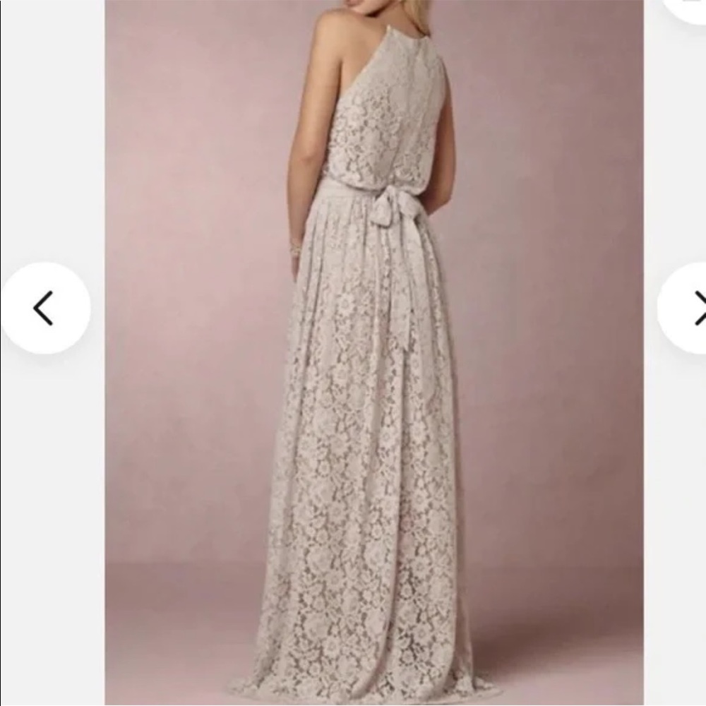 Anthropologie BHLDN Donna Morgan Blue Lace Maxi Dress